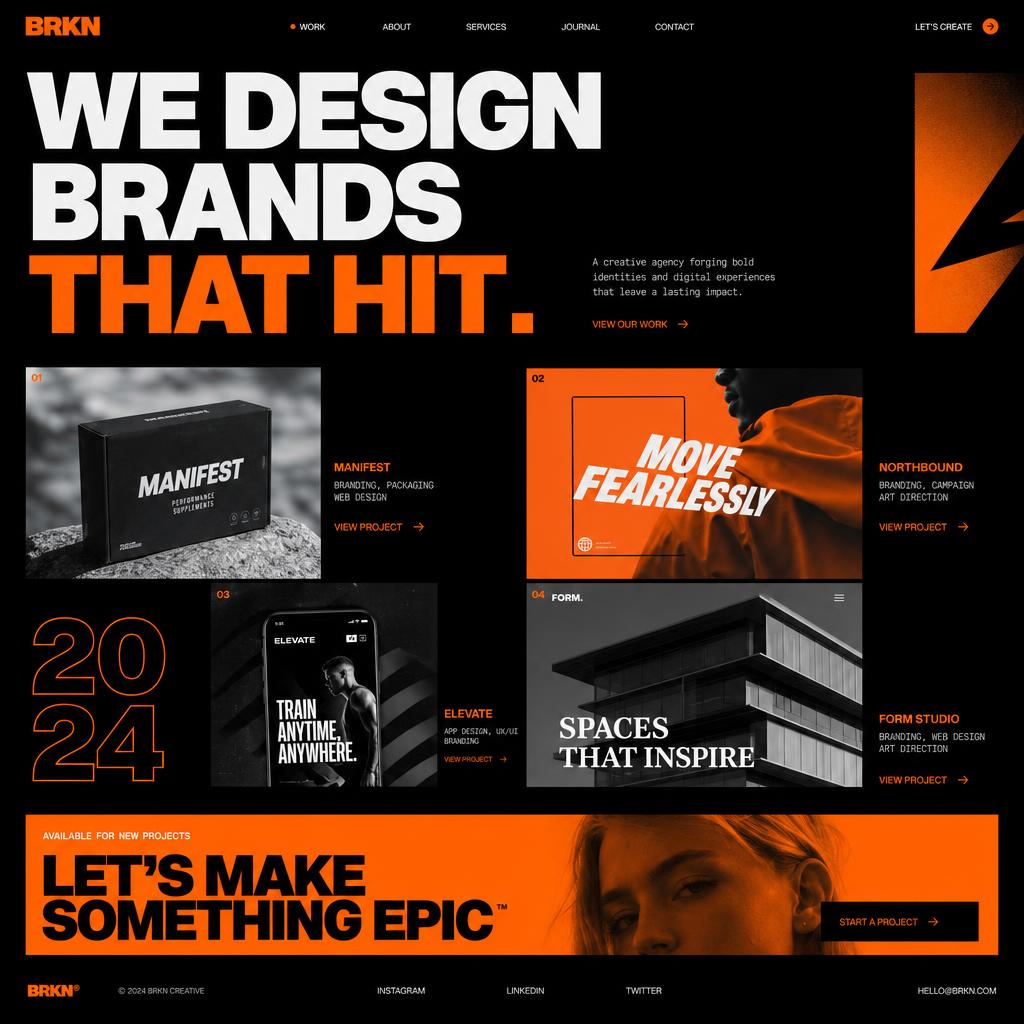 Website design example — Creative agency portfolio